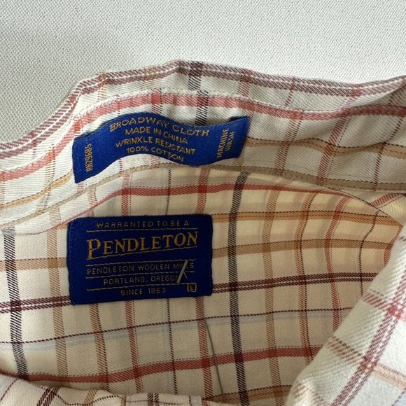 Pendleton Broadway Cloth Mini Plaid Cotton Button Down Shirt Mens Size‎ Large - Picture 6 of 9